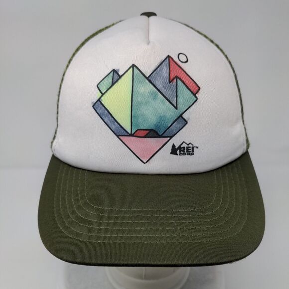 REI Coop Snapback Trucker Hat Multi OSFA Mesh Back Outdoor Colorblock - Picture 2 of 9